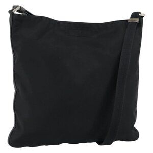 Authentic PRADA Shoulder Bag Nylon Black Silver